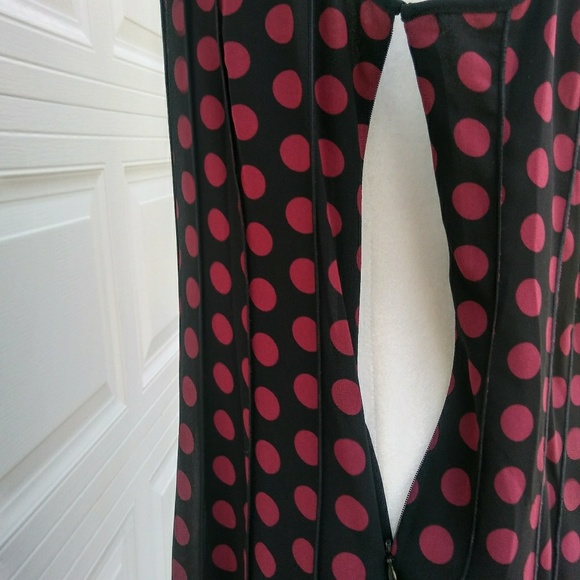 Black Michael Kors dress with red polkadots sz 16 - Picture 6 of 8